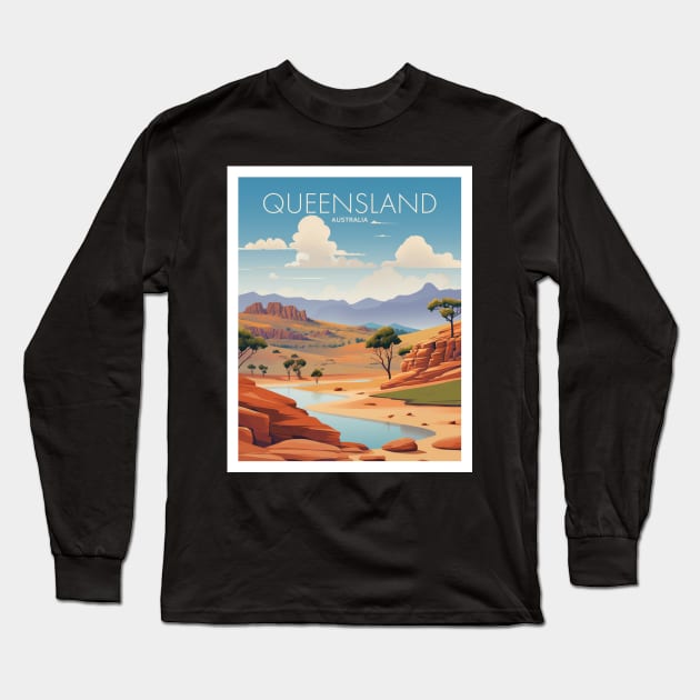 QUEENSLAND Long Sleeve T-Shirt by MarkedArtPrints